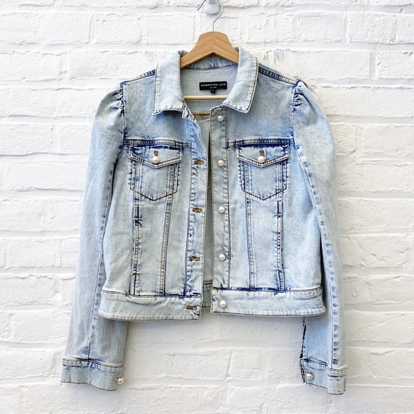 Generation Love Jackets & Blazers - Generation Love || Tallulah Pearl Denim Jacket Light Blue Wash Small